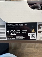 Travis Scott – Canary Yellow – Jordan 1 Low – Kids 12.5C DZ5909-700
