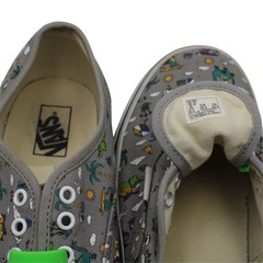 Vans Classics Authentic Gray Sneakers Kids Teen Dinosaurs Surf Beach Size 6