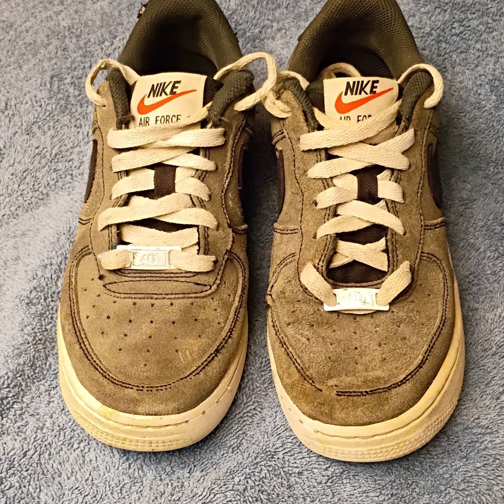 Nike Air Force 1 596728-047 Brown Suede Unisex Kids Sneakers 5Y EU 36.5