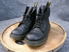 Dr Martens 1460J Black Nappa Leather Side Zip Lace Up Combat Boots Kid Size 3 US