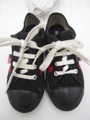 Oopsie Doopsie Black White Canvas USA Flag Unisex Kids Shoes Size 13C
