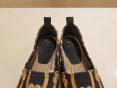 Young Versace logo black gold barocco print espadrilles size 32 EUR/13.5US