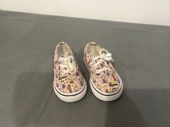 VANS X Peanuts Charlie Brown Sneakers Toddler Kids 4.5 Shoes Pink White Canvas