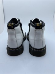 Doc Martens Toddler’s Size 6 White Leather Lace Up Zipper Combat Boots NWOB