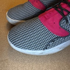 Jordan Eclipse Black White Pink Woven Kids Sneakers 724356-017 Size 8Y