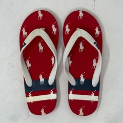 Polo Ralph Lauren Unisex Junior Flip Flop Red/ White Pony Logo US Size 6 VTG NEW