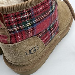 UGG NEUMEL II TARTAN CHESTNUT/RED PLAID YOUTH KIDS CHUKKA BOOT SZ 1 1112151k
