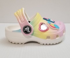 Crocs Classic Ombre Charm Clog Sz C 4 Rainbow Multi 208201-90H Unicorn Toddler