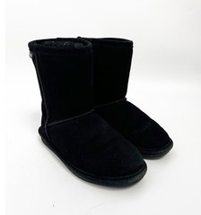 Bearpaw Winter Boots Kids Black Emma Youth Suede Wool Blend Sz 13