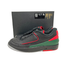 Air Jordan 2 Retro Low GS Black Fire Red Casual Shoes FJ6869-006 Youth Size 6.5
