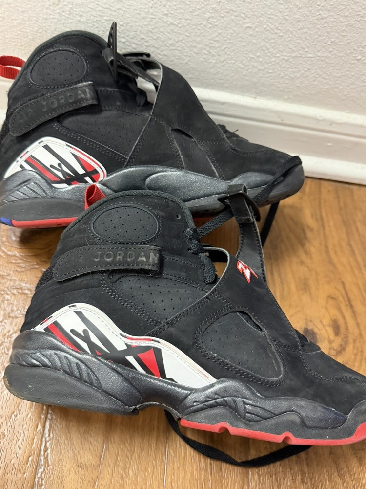 Jordan Air Jordan 8 Black Red White Suede Athletic Shoes Youth 5Y 305368-062