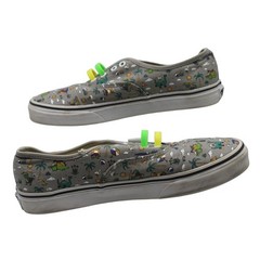 Vans Classics Authentic Gray Sneakers Kids Teen Dinosaurs Surf Beach Size 6