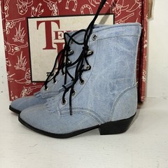 New Children’s Blue Denim Texas Brand Cowboy Boots. 10.5 10 1/2 D. 24-64