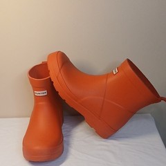 Hunter First Classic Unisex Kids Ankle Rain Boots Red Rubber US 4 EU 36