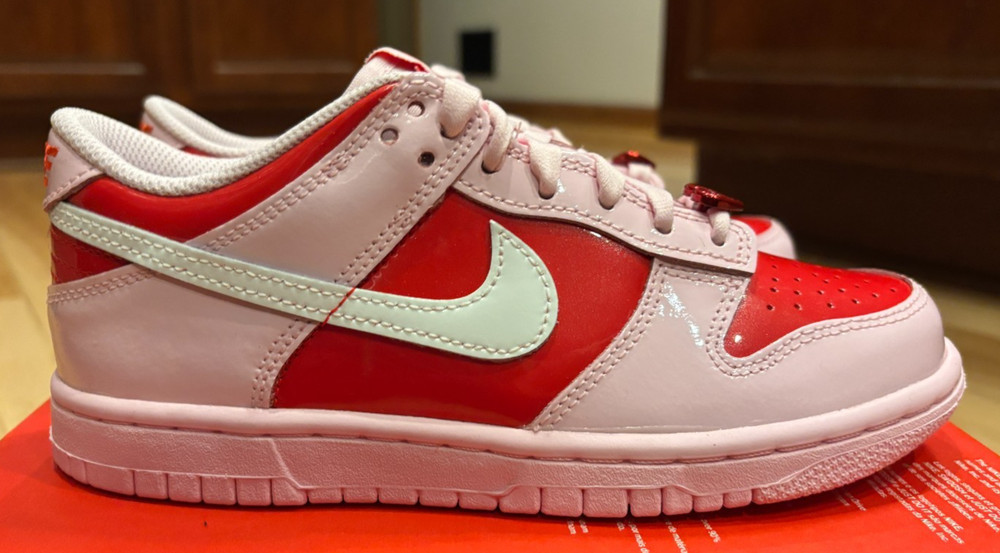 Nike Dunk Low BG Valentine’s Day Pink Foam Summit White IQ0218 663 Size 3.5Y
