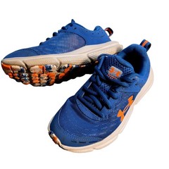 Under Armour Kids Charged Assert 10 Blue Orange Running Shoes 3026182-401 3.5Y
