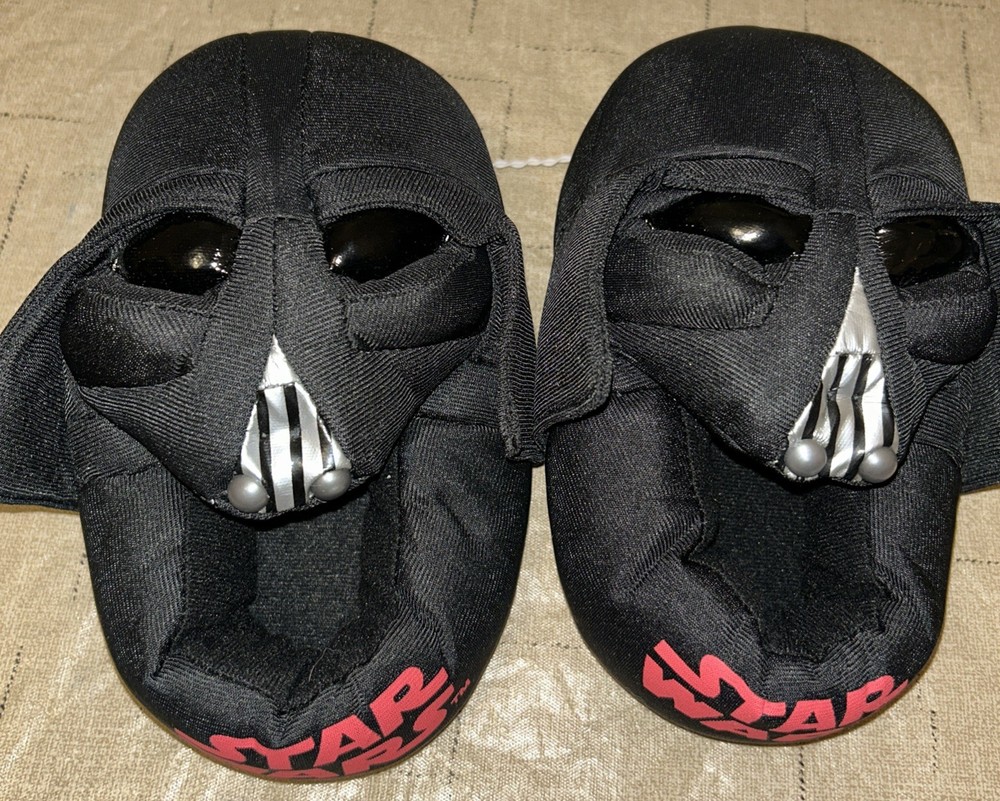 Disney Star Wars Kids Darth Vader Slippers Size L9-10 NWT Black