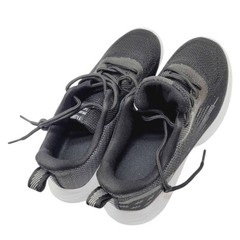 Breathable Black Mesh Lace-Up Running Shoes For boys With Lightweight size 4