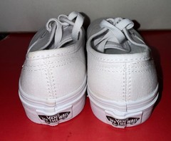 VANS CLASSIC AUTHENTIC CANVAS WHITE CASUAL SHOE LITTLE KIDS SNEAKER Sz 12