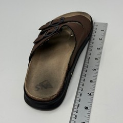 Quicksilver Sandals Size 2 Brown Double Buckle Slides Comfort Footbed Casual Kid