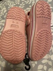 CROCS Child Size 12c Pink White BAYABAND CLOG 205100-606 NEW WITH TAGS