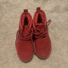 UGG Neumel II Boot Suede Upper 1017320K Chestnut Kids Size 3 Small Glue On Seam