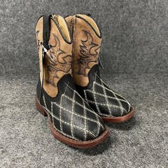ROPER Cross Cut Square Toe Western Boot Toddlers‘ Size US 6 Black