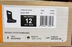 BOGS Kids Neo-Classic Outdoor Pull On Waterproof Boots Solid Black- Kids Size