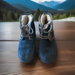 UGG Neumel II Kid’s Navy Suede Chukka Boots Lace-Up Youth Size 2 Lightly Worn