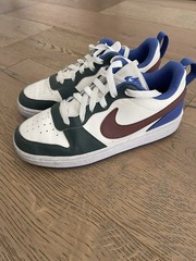 Nike Unisex Kids Athletic Sneakers White Green Blue Maroon Lace Up Low Top