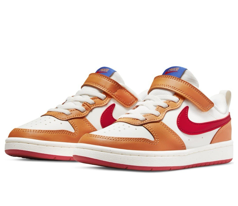 Nike Unisex Kids Low Top Hook & Loop Sneakers Colorblock Logo Size 2