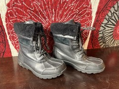 Kids Ugg BUTTE II CWR Leather Waterproof Sheepskin Lined Winter Boots , Black B4