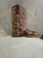 Horsepower Crazy Train Patchwork Square Toe Western Boot by Anderson Bean Y Sz 2