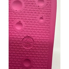 Off White Kids Pool Slider Script Logo Fuchsia Yellow Size 29 NIB #22S