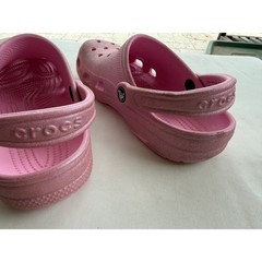 Crocs Classic Clog Pink Glitter Sparkle Slip On Shoes Kids Junior Size J4