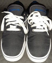 Heelys Boy’s GR8 PRO Grey White Royal Wheeled Sneakers Size US 8 UK 7 EUR 40.5