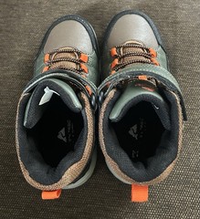 Ozark Trail Peak Kids Hiking Boots Green Brown Orange, Size 11 Hook & Loop