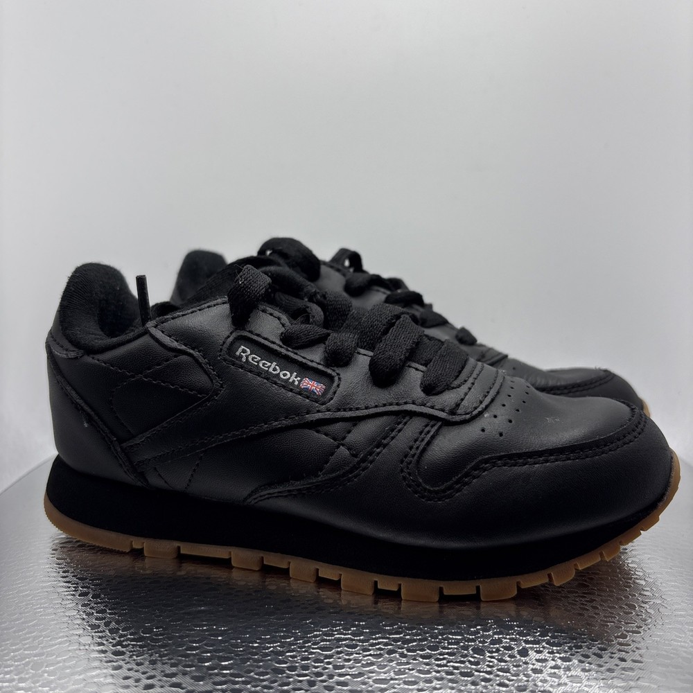Reebok Classic Leather Sneakers IN „Black Gum“. Leather Upper Size 12 Kids