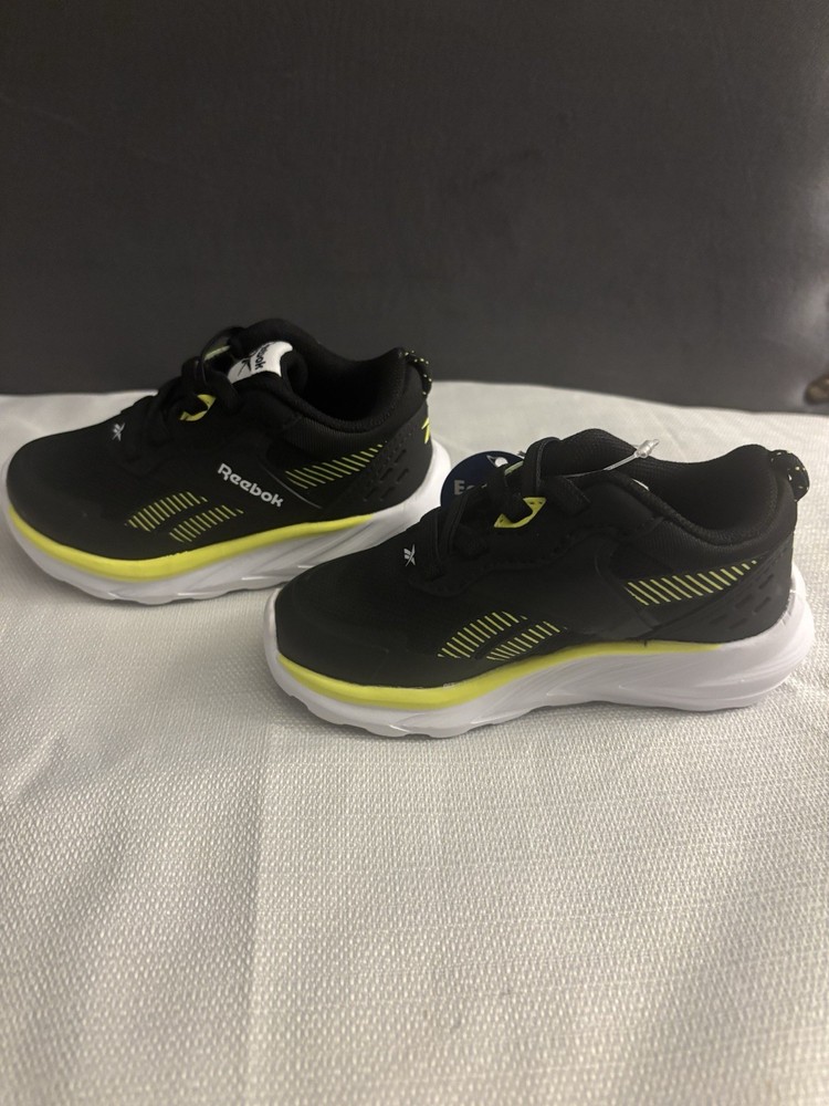 Reebok Toddler Size 6 Black Athletic Shoes Stretch Laces Slip-On Sneakers