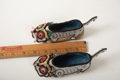 Pair Asian Cat Slippers (A2L) Children (JSF6) 5″ Felt Type Fabric Shoes