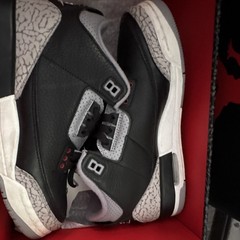 Jordan Air Jordan 3 Retro GS 6.5Y Black/Gray Leather Basketball DM0967-010