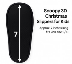 Peanuts Snoopy 3D Christmas Scuff Slippers Toddler 9/10 Plush Santa Slip-Ons New
