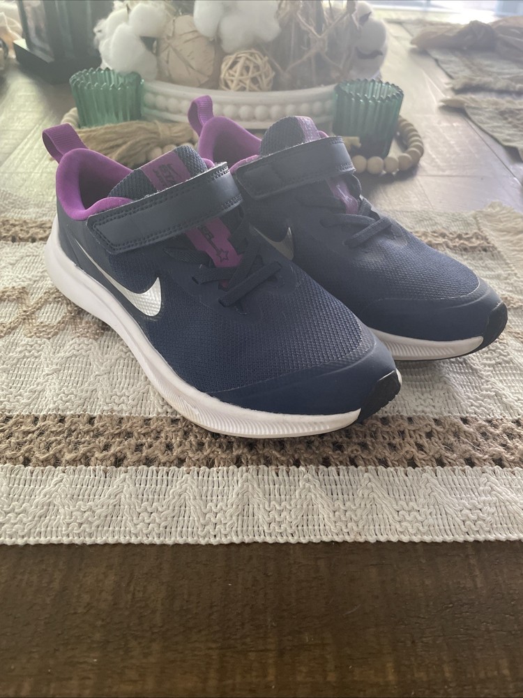 Nike Star Runner Purple Navy Blue Size Kids Size 1.5Y DA2777-404 Youth