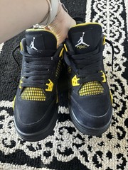 Jordan Air Jordan 4 Retro Thunder Black Yellow Sneaker US 7Y UK 6 EU 40