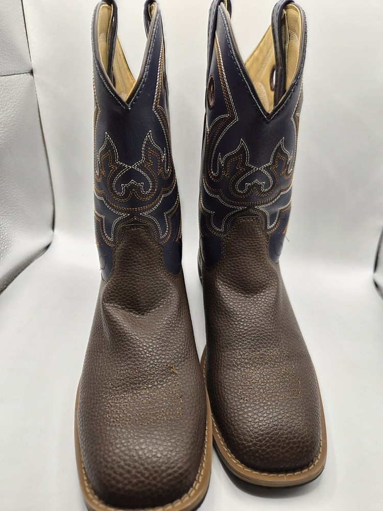 Magellan Outdoors Youth Western Cowboy Rodeo Boots Brown Embroidery Size 5D“