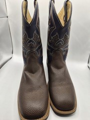 Magellan Outdoors Youth Western Cowboy Rodeo Boots Brown Embroidery Size 5D“