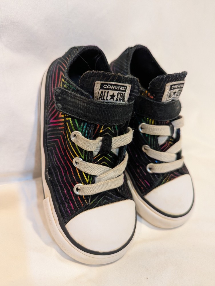 Toddler Converse Allstar Sneaker 9 Holographic Stars Rainbow Slip On