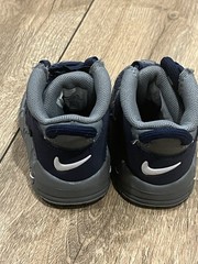 Nike Air More Uptempo Cool Grey-Midnight Navy Blue-White Sz 4C DM3319-009 Bin3