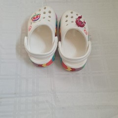 Crocs Classic Clog Kids White/Multicolor Chevron Sole US 4 Slip-On Strap
