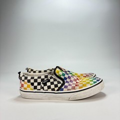 Vans Asher Rainbow Check Classic Slip On Shoes 500714 Youth Size 6 Women’s 7.5